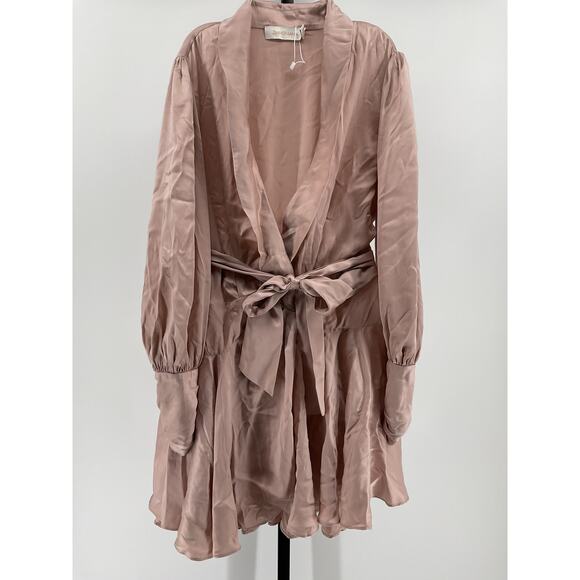 Zimmermann Wrap Pink Silk Mini Dress Size 0 - Picture 2 of 5